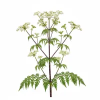 კონიო (Conium maculatum) ყვავილობისას